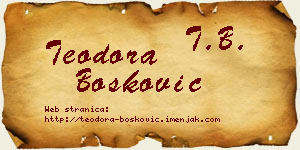 Teodora Bošković vizit kartica